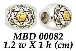 Anahata Heart Silver and Gold Chakra Bead MBD082 - Jewelry